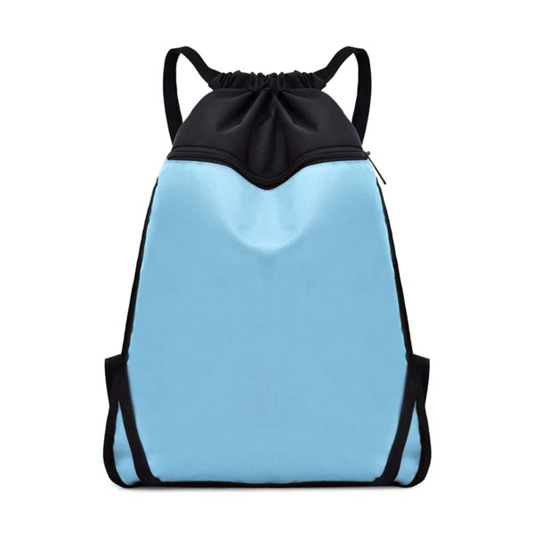 Men Two Tone Drawstring Backpack, Blue