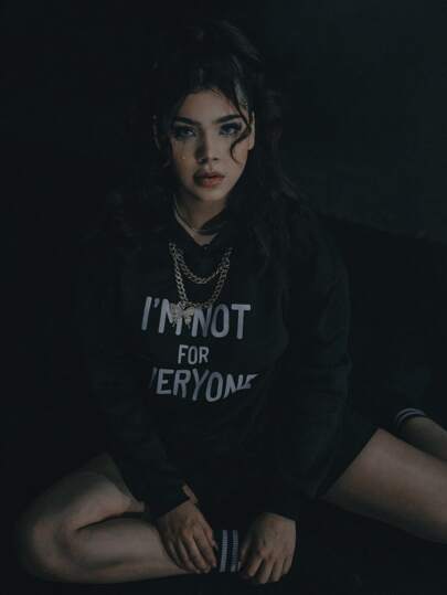 Slogan Graphic Drawstring Hoodie