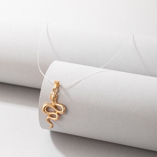 Snake Pendant Necklace, Gold