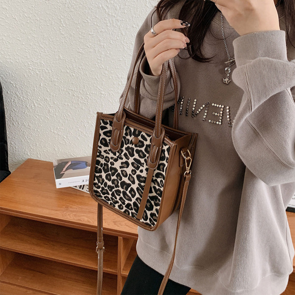 Leopard Pattern Square Bag, Multicolor