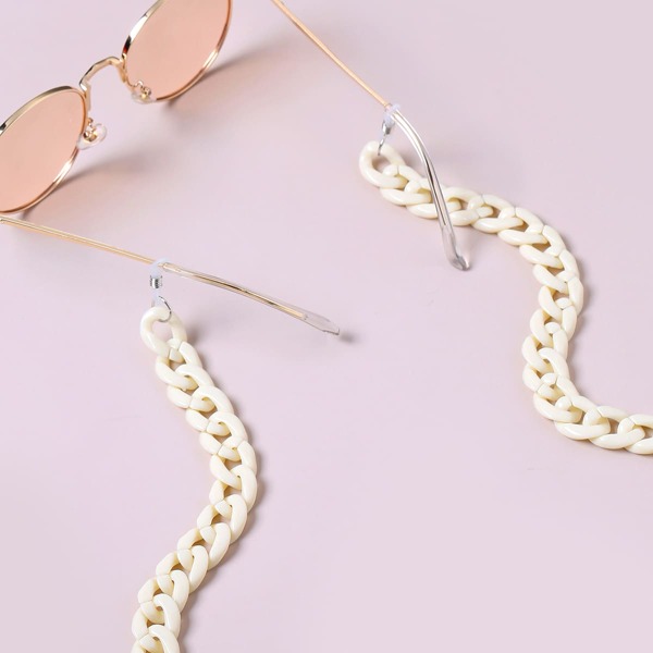 Simple Glasses Chain, White