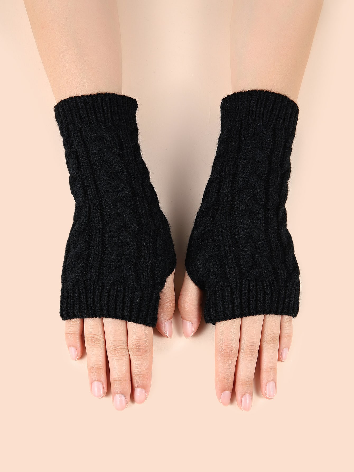 Plain Open Finger Gloves