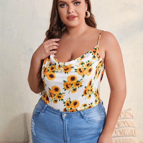 Майка с цветочным принтом размера плюс, Многоцветный
Майка с цветочным принтом размера плюс, Многоцветный