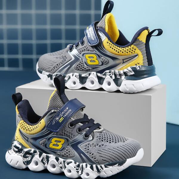 Boys Letter Graphic Mesh Panel Running Shoes, Grey
Boys Letter Graphic Mesh Panel Running Shoes, Grey