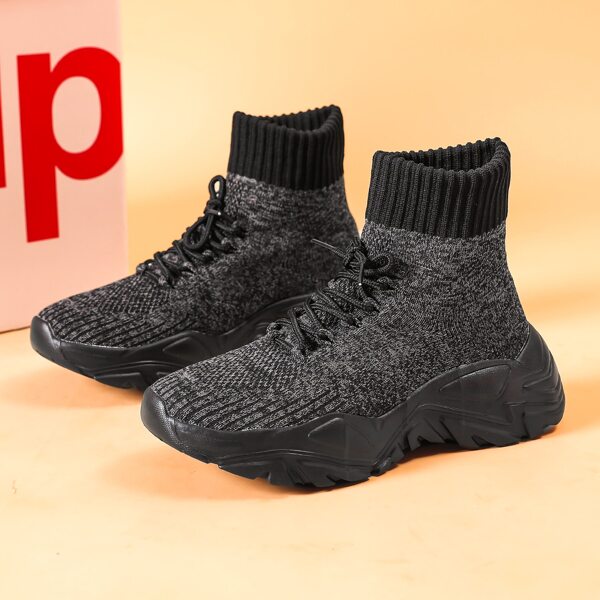 Minimalist Breathable Sock Sneakers, Grey