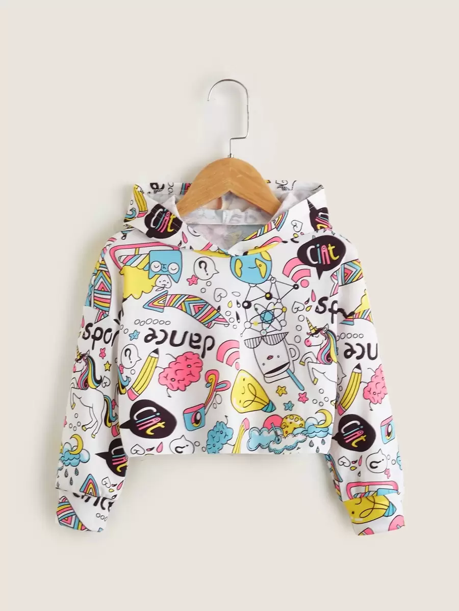 SHEIN Young Girl Cartoon Graphic Sweatshirt