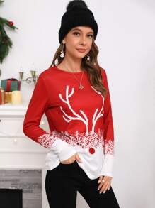 Christmas Print Crew Neck Tee