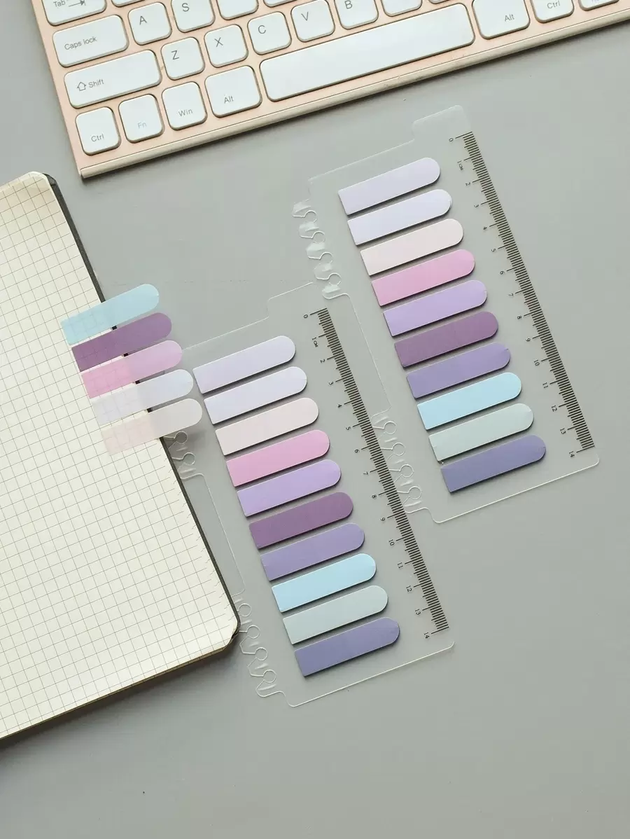200pcs Morandi Color Flip Chart Classification Sticky Note Book Label Sticky Note Sticker Index Sticker, Pet Material, 1pc Card Stock With 10 Colors Stickers, 1 Color Sticker With 20 Small Index Sticker Back To School