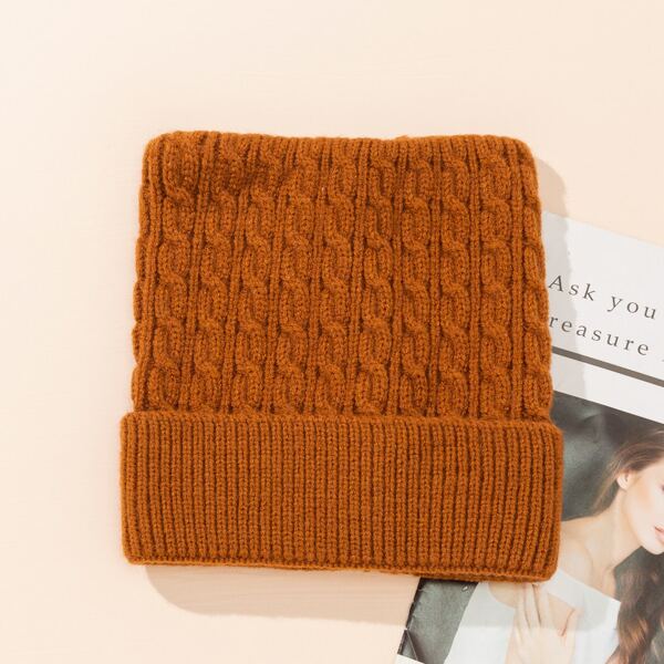 Solid Knit Beanie, Ginger