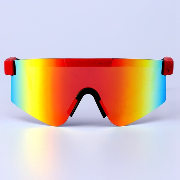 Tinted Lens Adjustable Sports Sunglasses, Red