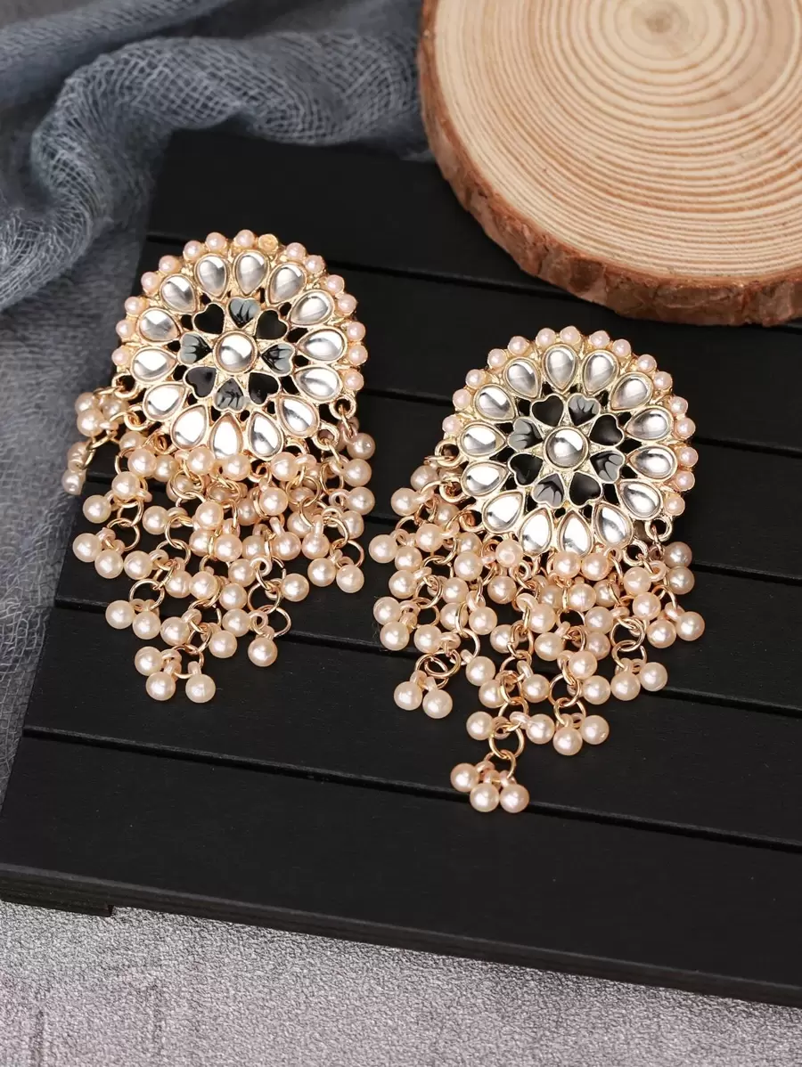 Boucles D'oreilles Pendantes Avec Pearl Tassel Decor