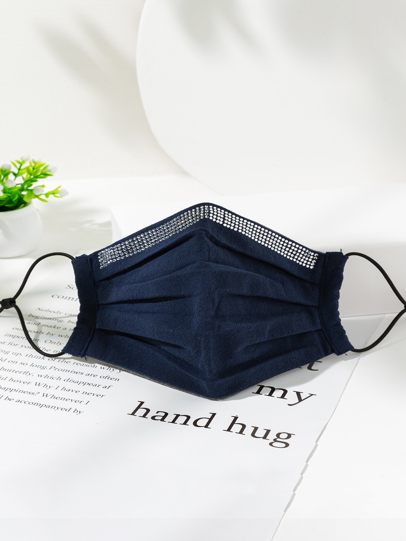 Rhinestone Decor Face Mask