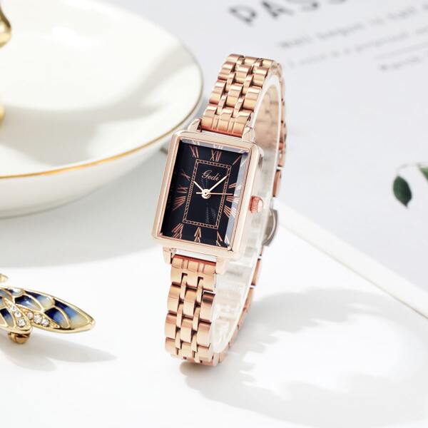 Rectangle Pointer Quartz Watch