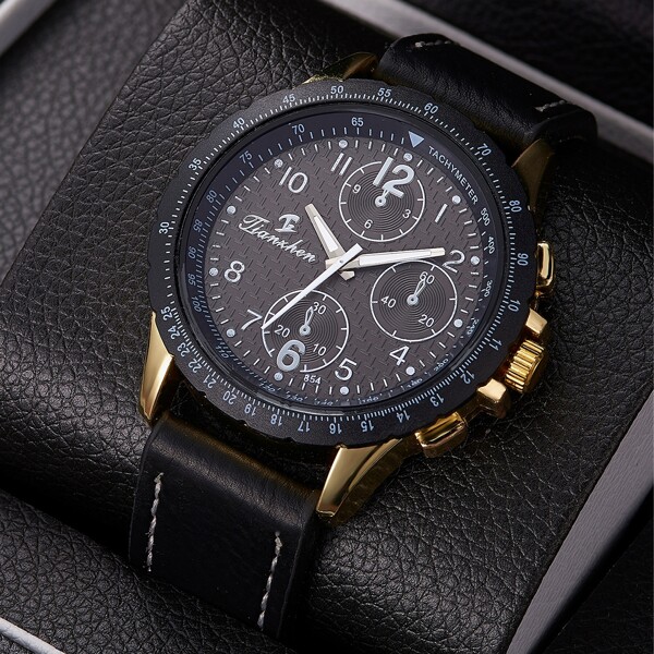 Men Triple Dial Quartz Watch