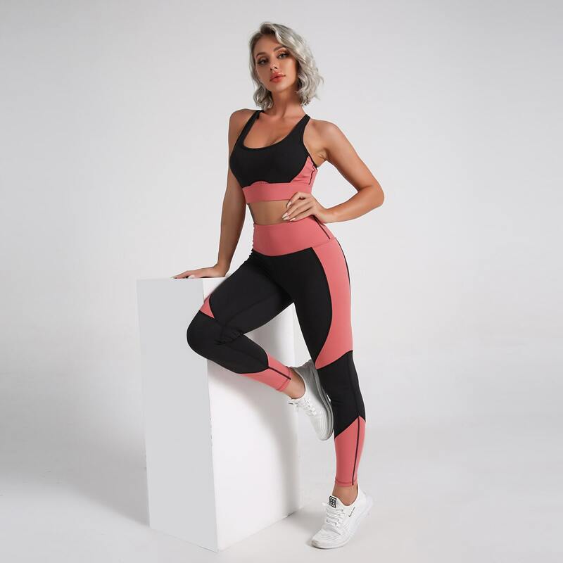 Colorblock Absorbs Sweat Breathable Softness Sports Bra & Leggings Set, Multicolor
Colorblock Absorbs Sweat Breathable Softness Sports Bra & Leggings Set, Multicolor