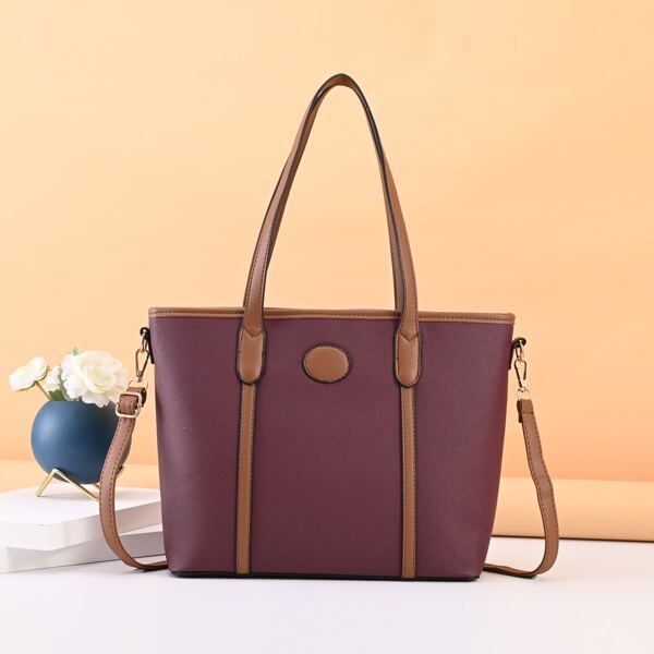 Minimalist Shoulder Tote Bag, Red