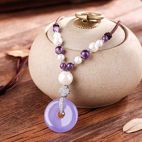 Round Charm Necklace, Multicolor