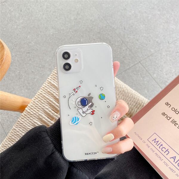 Cartoon Astronaut Clear Phone Case