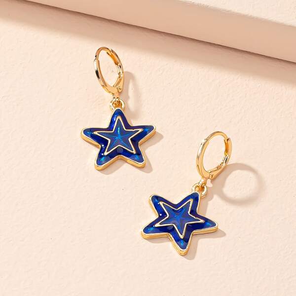 Star Drop Earrings, Multicolor