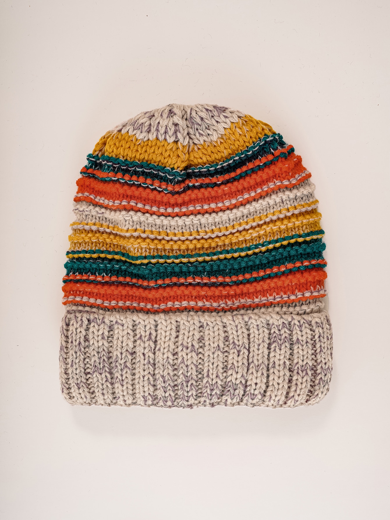 Men Striped Knit Hat