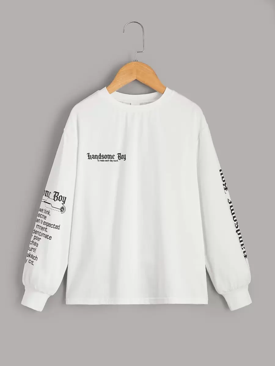 SHEIN Tween Boy Slogan Graphic Tee