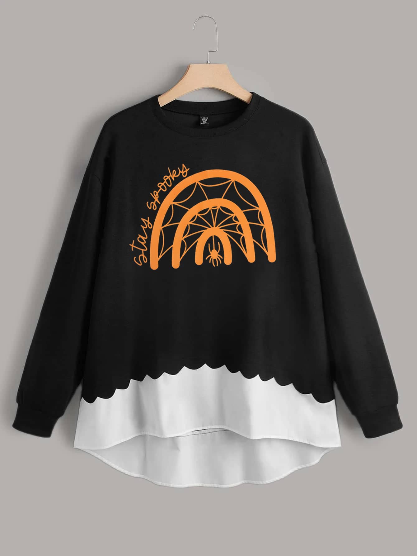 SHEIN LUNE Casual Halloween Grote maat t-shirt Hoog Laag