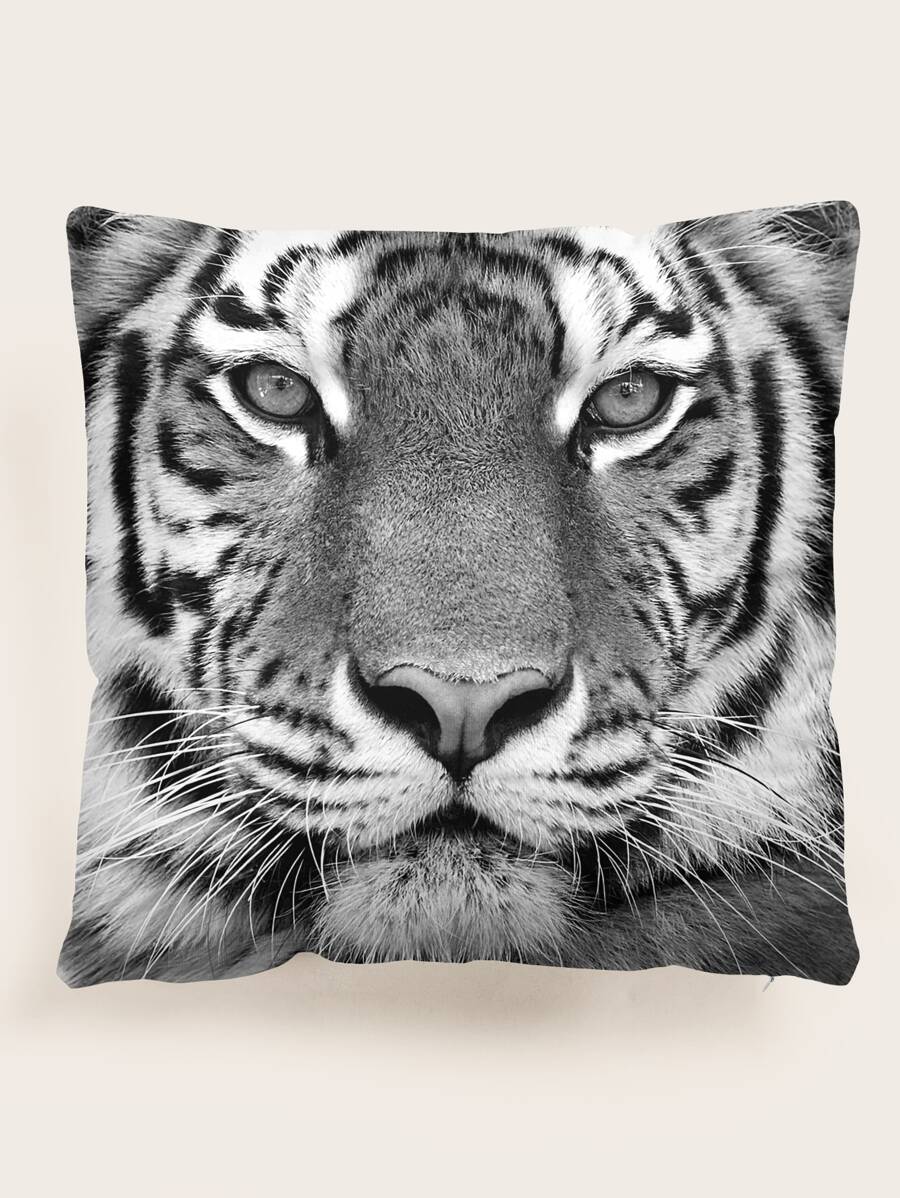 Tiger Print Cushion Cover Without Filler, Modern Throw Pillow Cover, Pillow Insert Not Include, For Sofa, Living Room