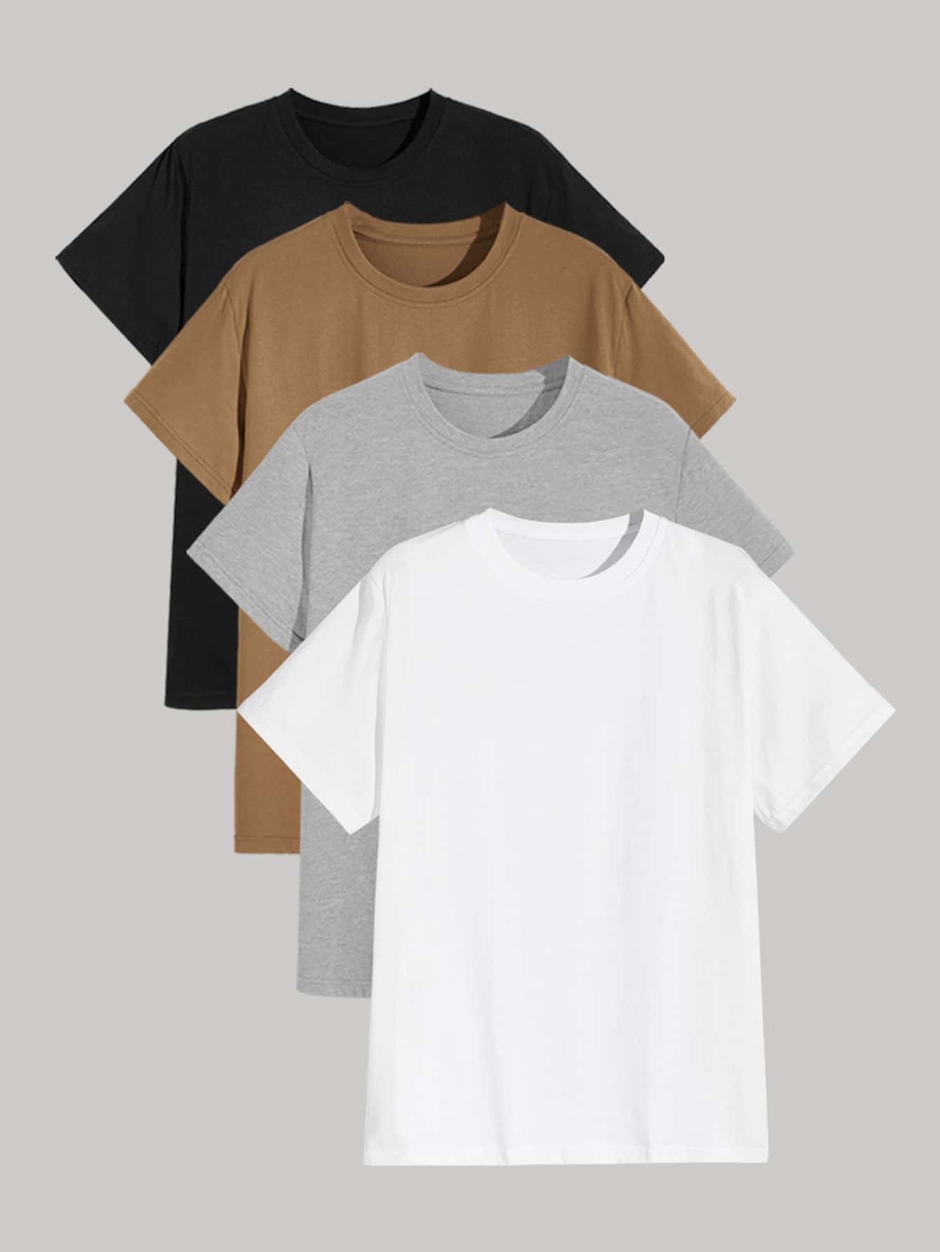 Manfinity Homme Homme 4 pièces T-shirt unicolore