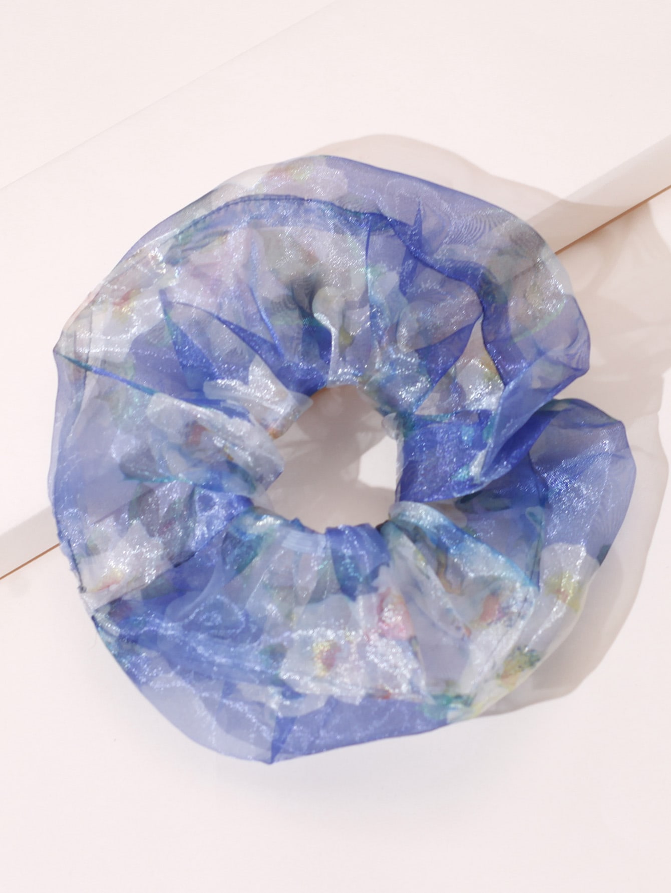 Floral Pattern Net Yarn Hair Tie