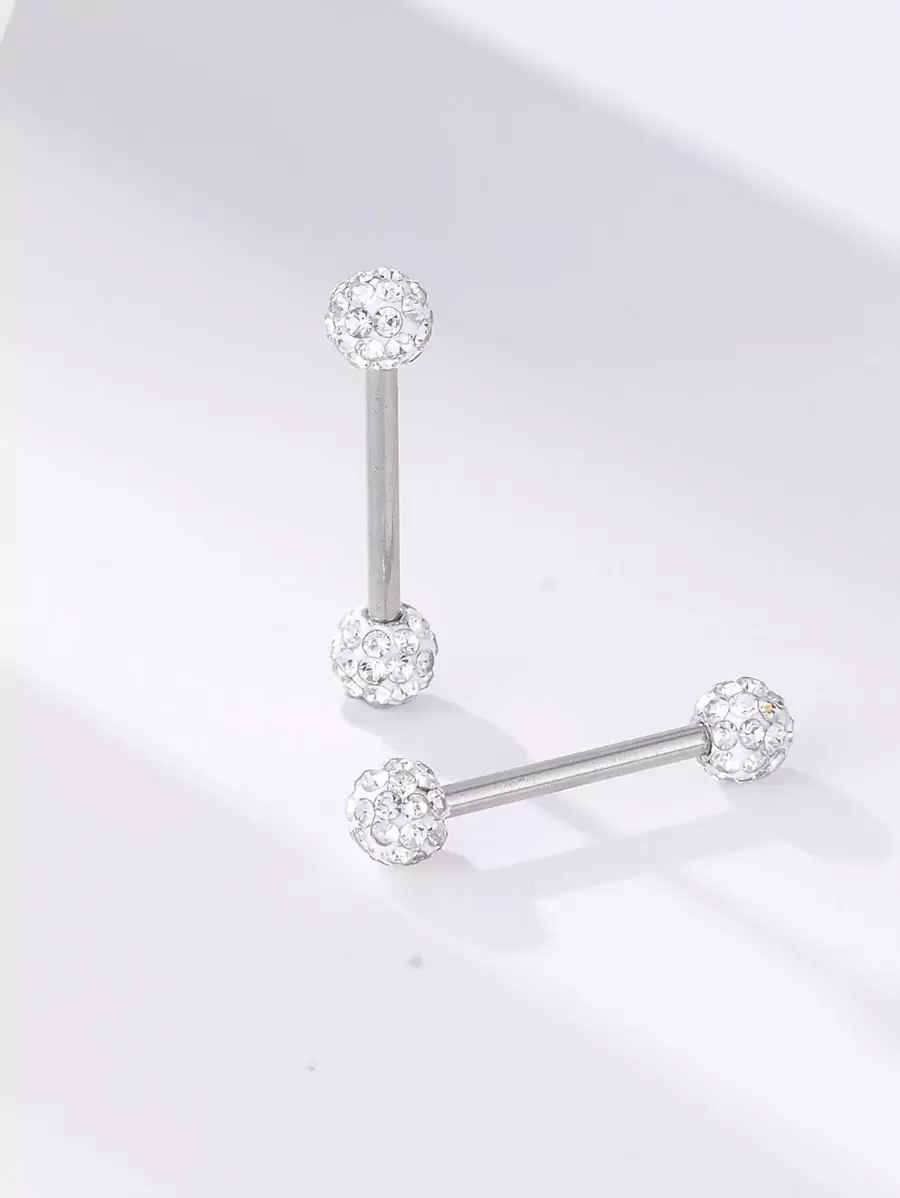 2 piezas Anillo de pezón de decoración de bola redonda