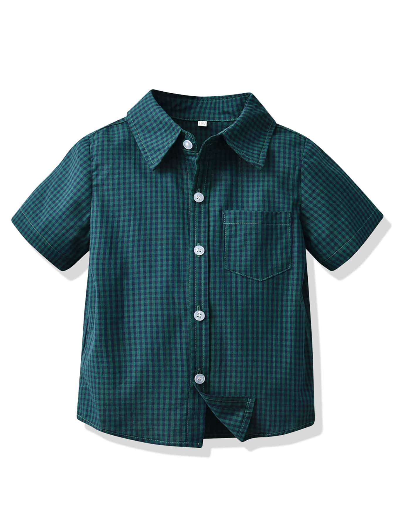 Toddler Boys Gingham Button Up Shirt