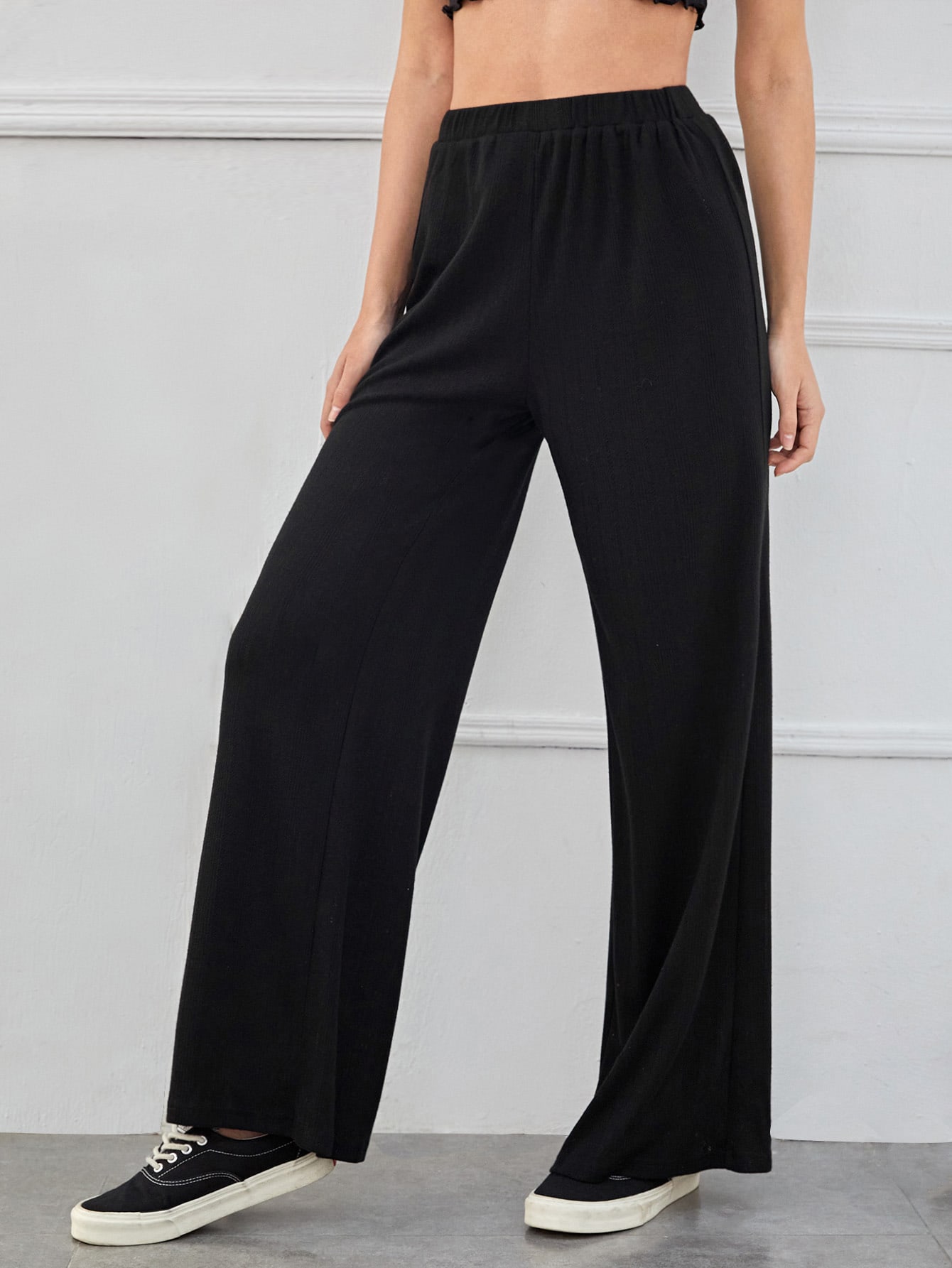 SHEIN Брюки с широкими штанинами с эластичной талией