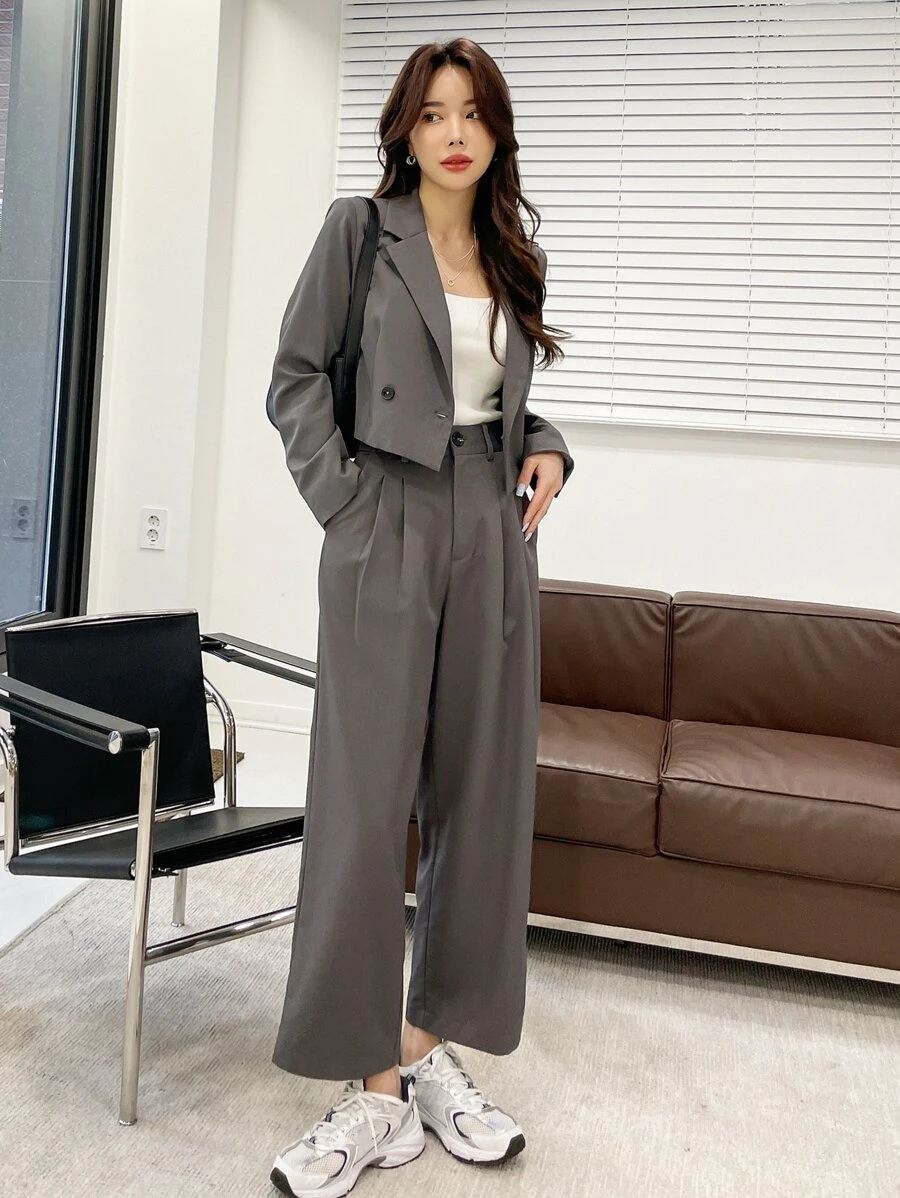 DAZY Women Business Casual Blazer And Pants Set,Fall Clothes,Back To School Clothes