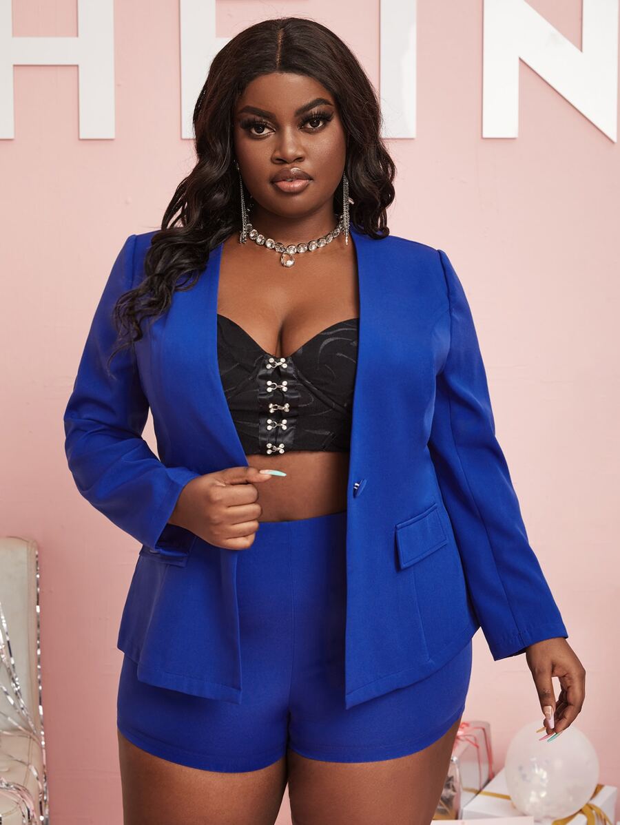 Slaydiva con botón Blazer & Set shorts