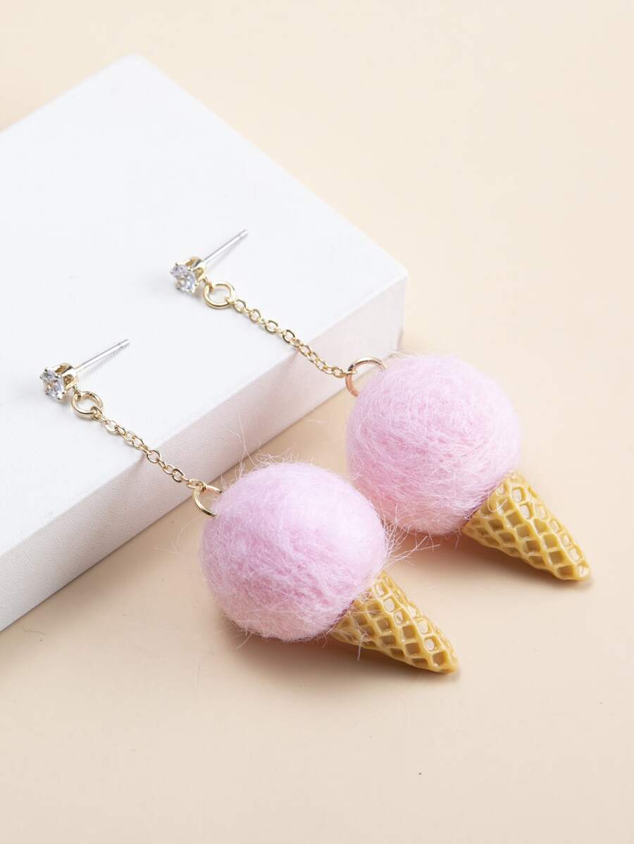 Pendientes largos helado con diseño