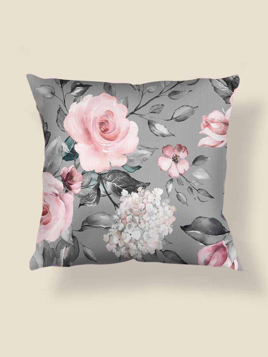 Floral Pattern Cushion Cover Without Filler