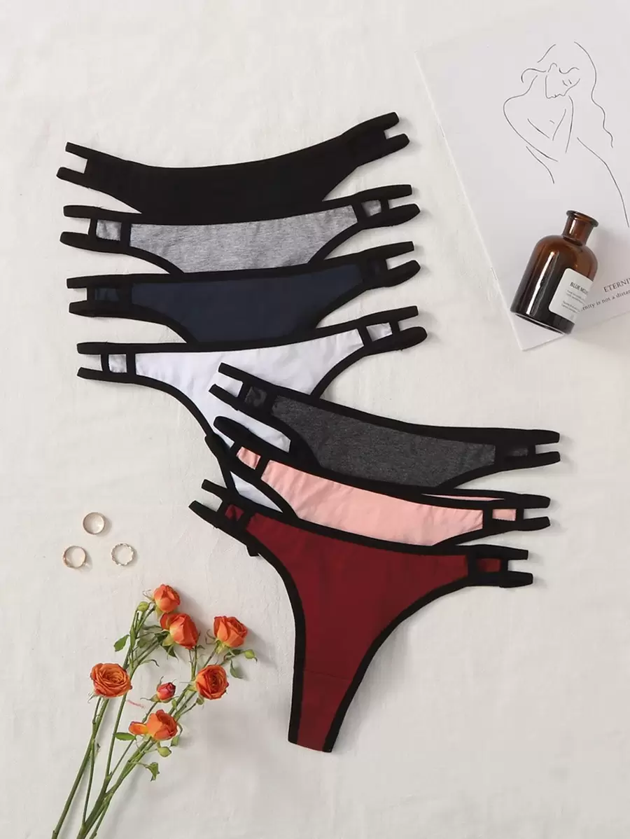 7 piezas Bragas con abertura unido en contraste
