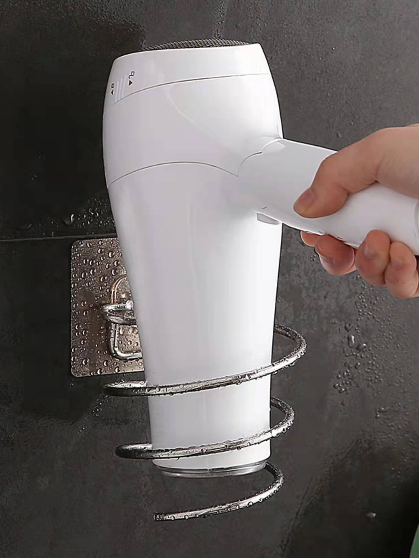 1pc Stainless Steel Hair Dryer Holder