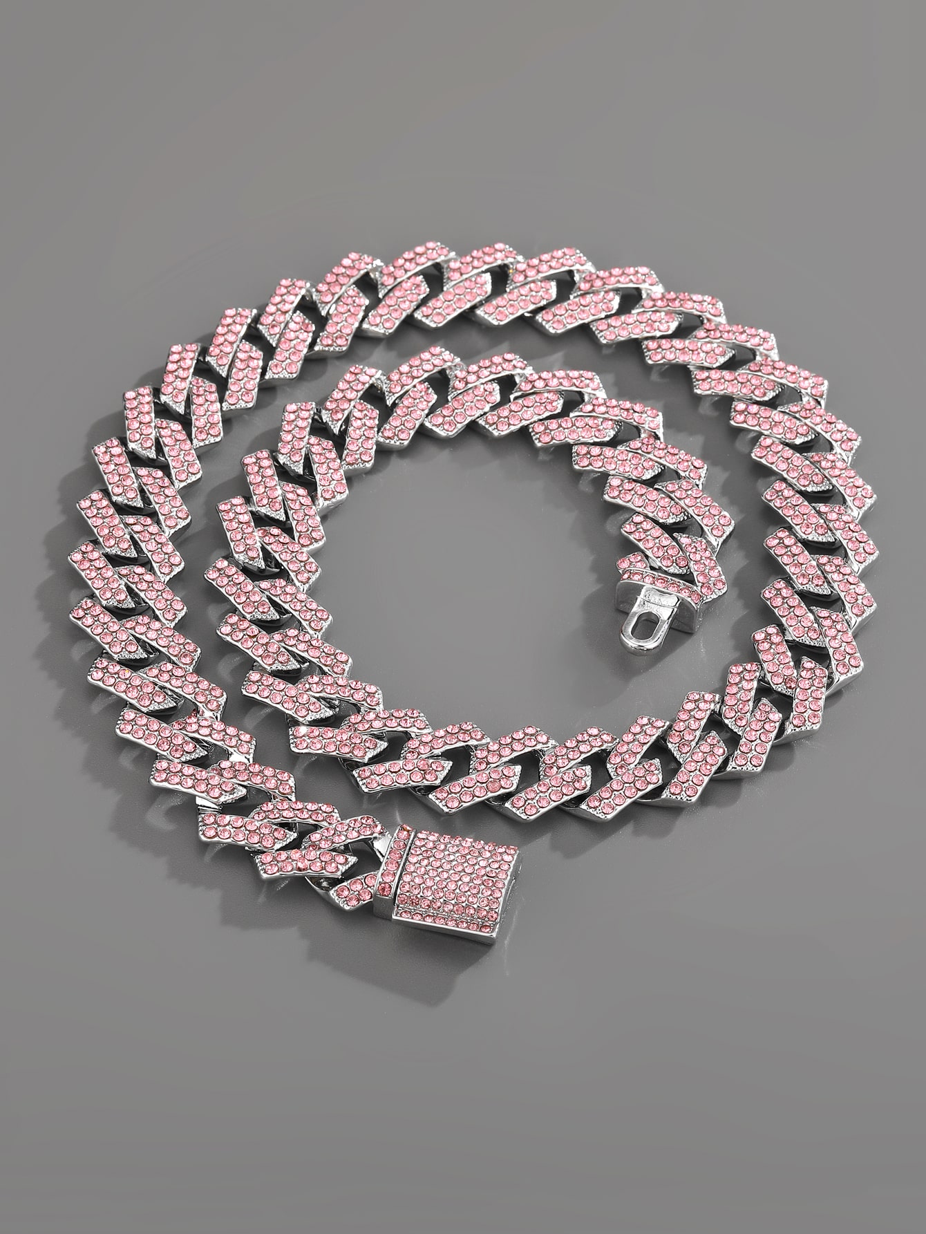 Men Rhinestone Decor Necklace