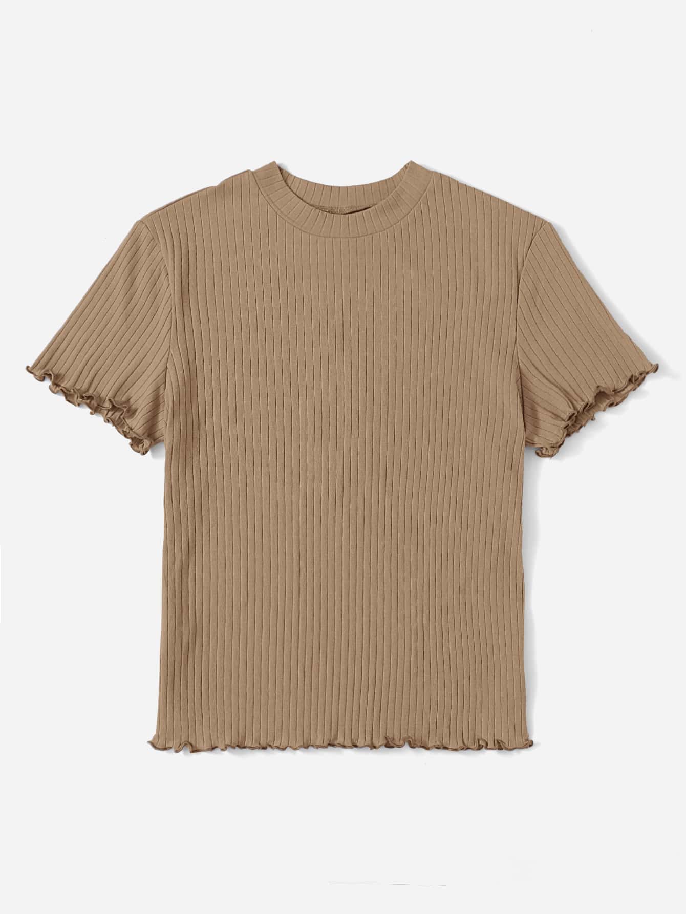 SHEIN Essnce Camiseta de cuello alto tejida de canalé