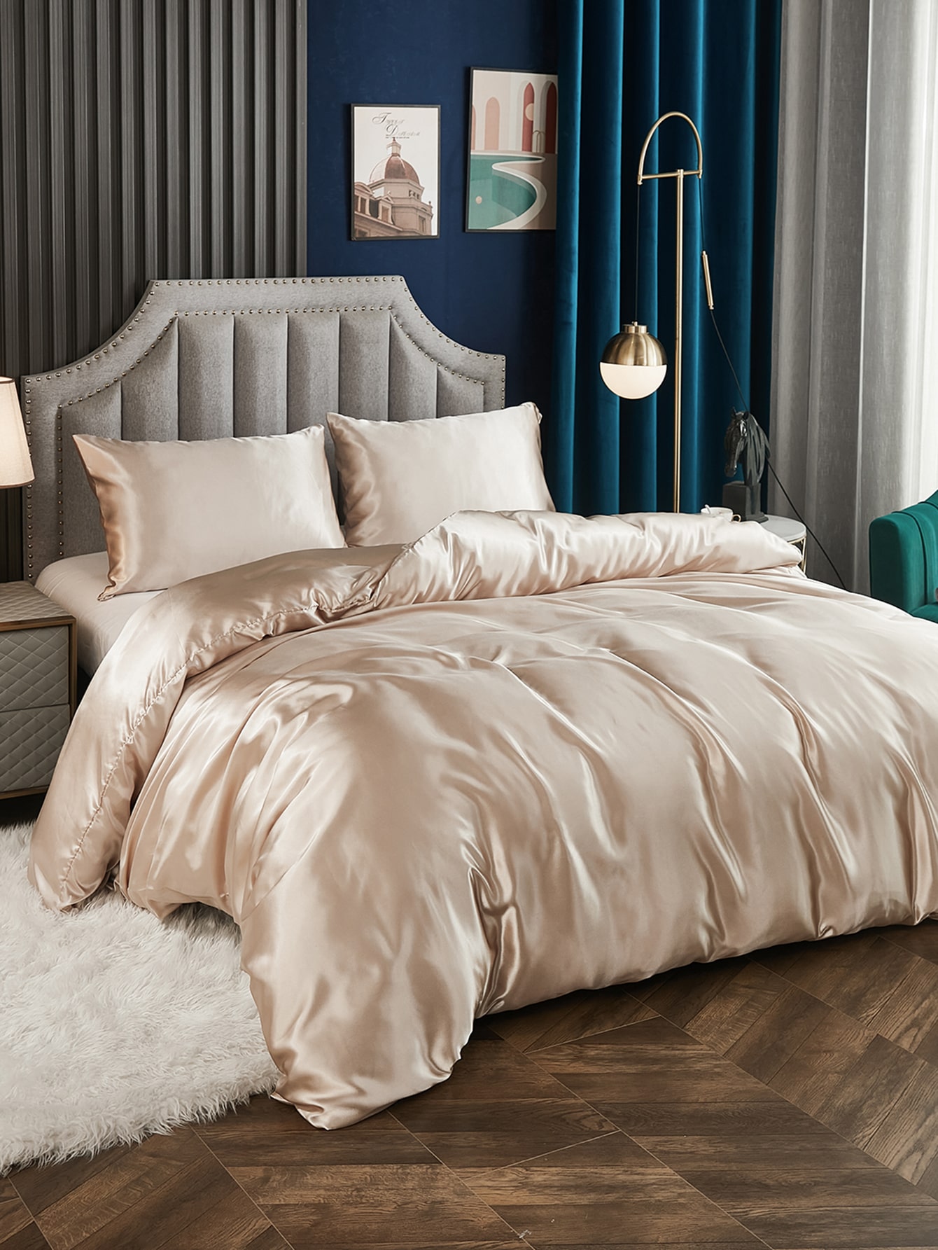 Plain Satin Duvet Cover Set Without Filler