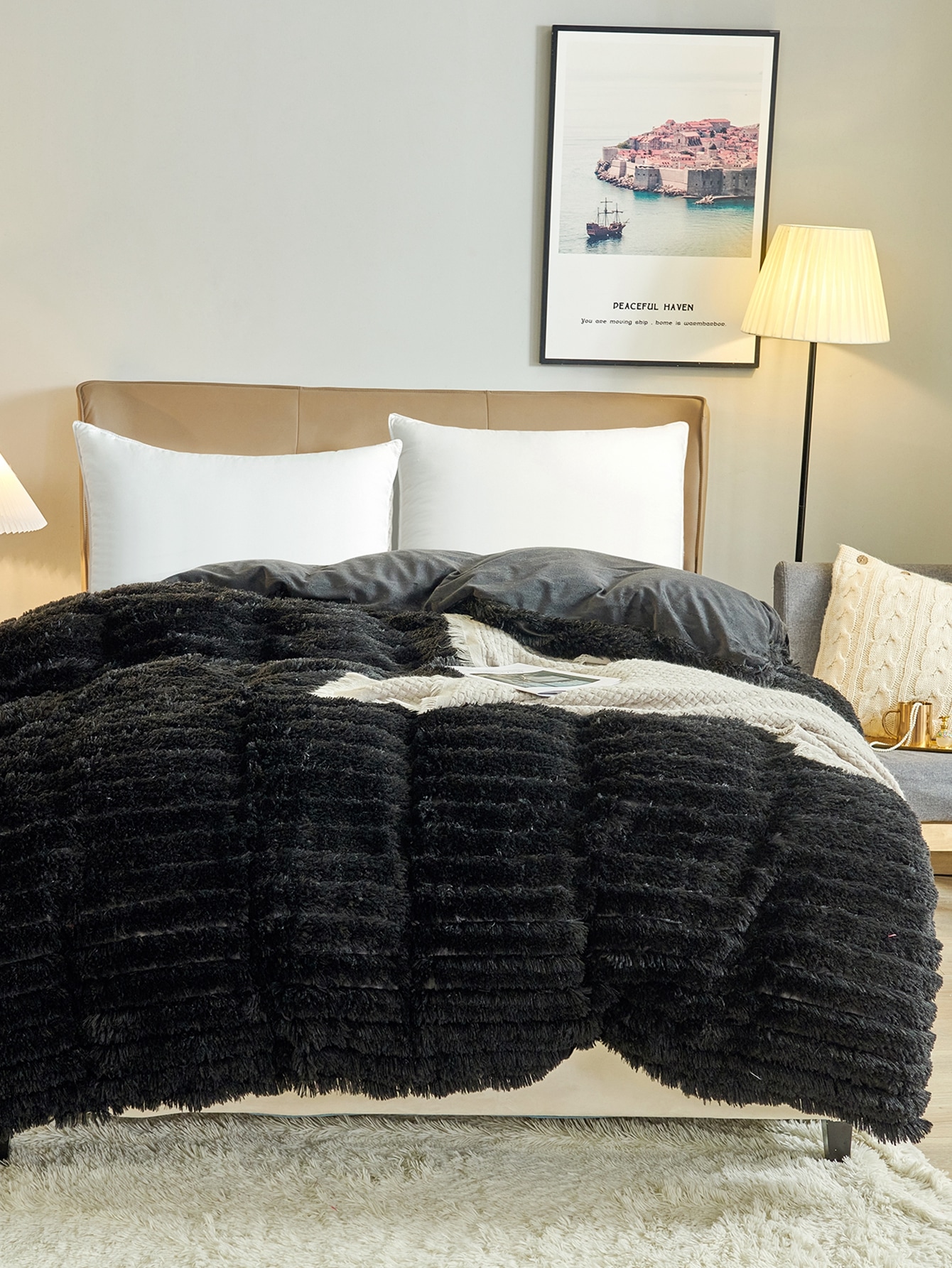 Plain Shaggy Duvet Cover Without Filler