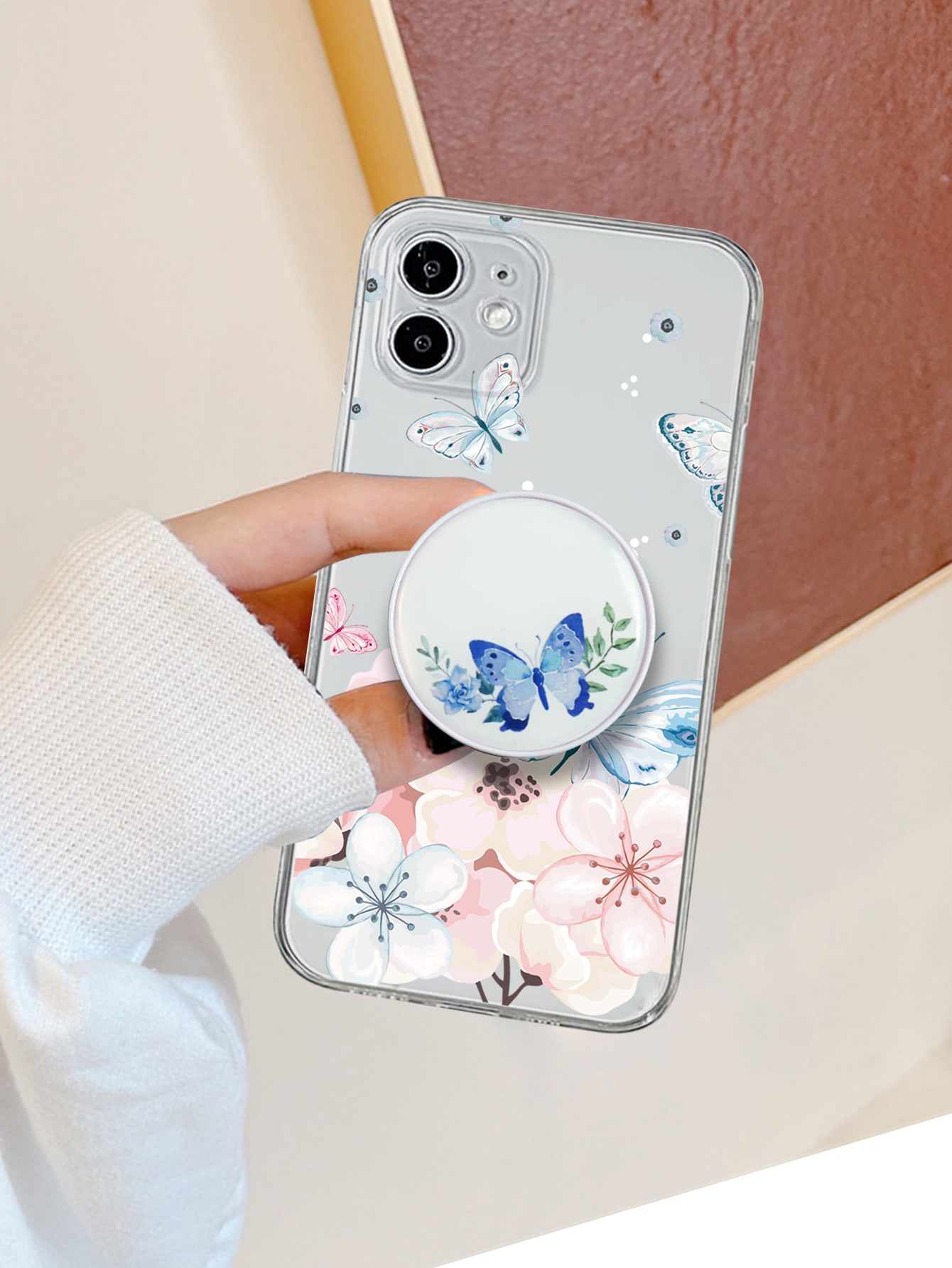 Butterfly Pattern Phone Case With StandOut Phone Grip