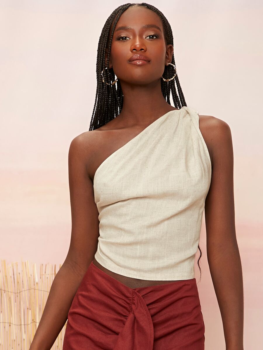 SHEINNeu Top monospalla con nodo dietro