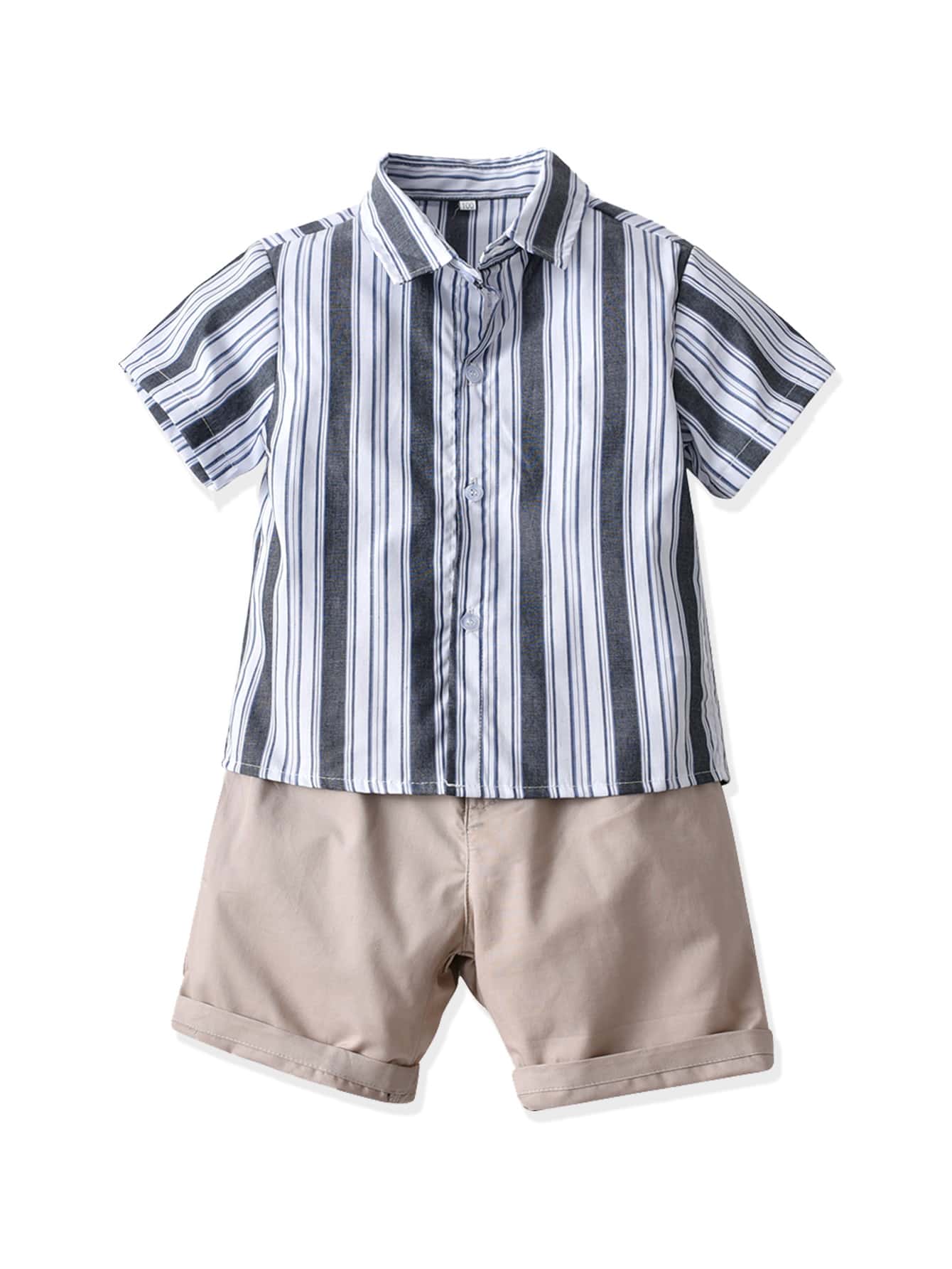 Kleinkind Jungen Shirt mit Block Streifen & Shorts