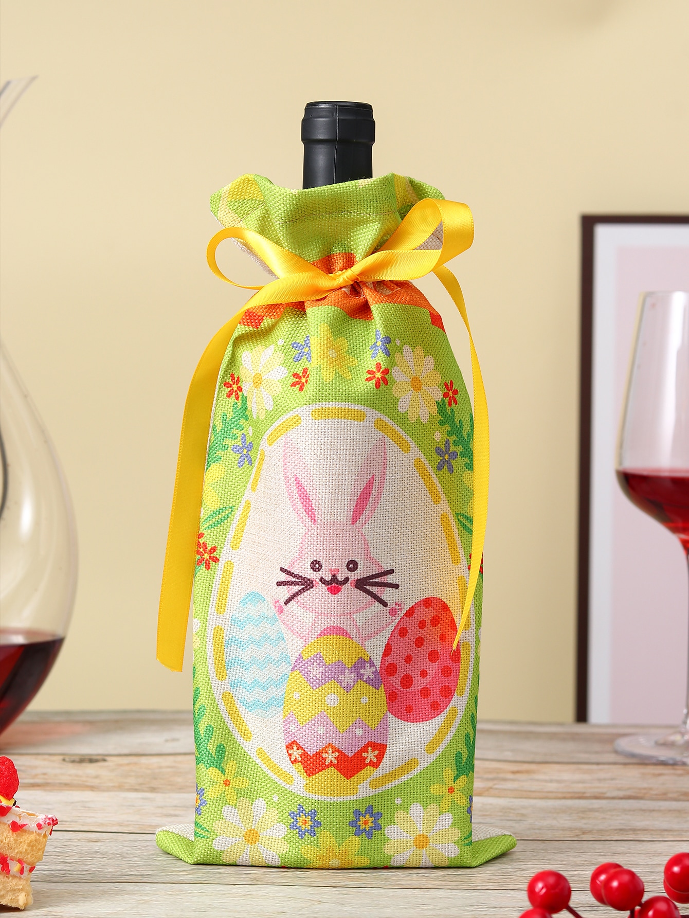 1pc Easter Pattern Wine Bottle Cover