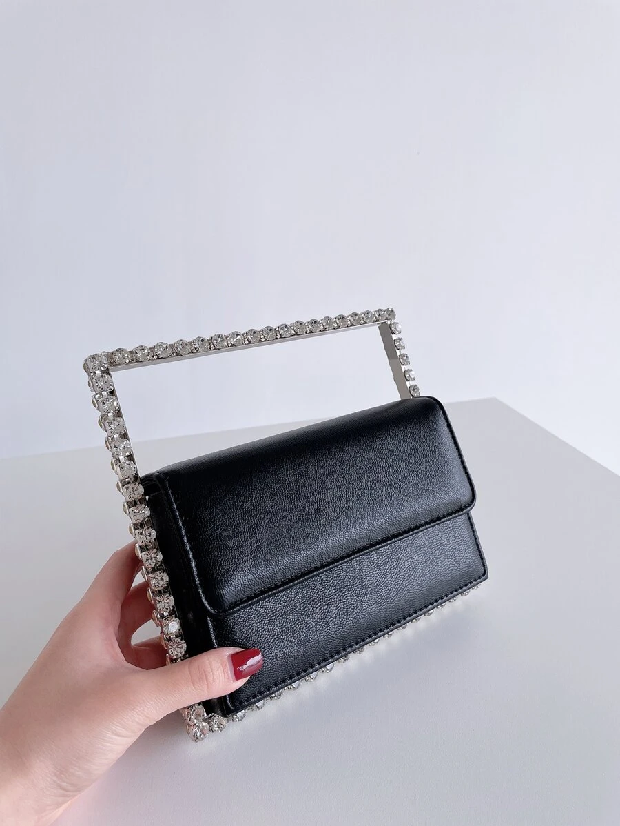 Sequin,Luxury,Shiny Evening Bag,Dinner Bag Glamorous,Elegant,Exquisite,Quiet Luxury Mini Rhinestone Decor Flap Square Bag Rhinestone For Party Girl,Woman,Bride Perfect for Party,Wedding,Prom,Dinner/Banquet,For Cocktail