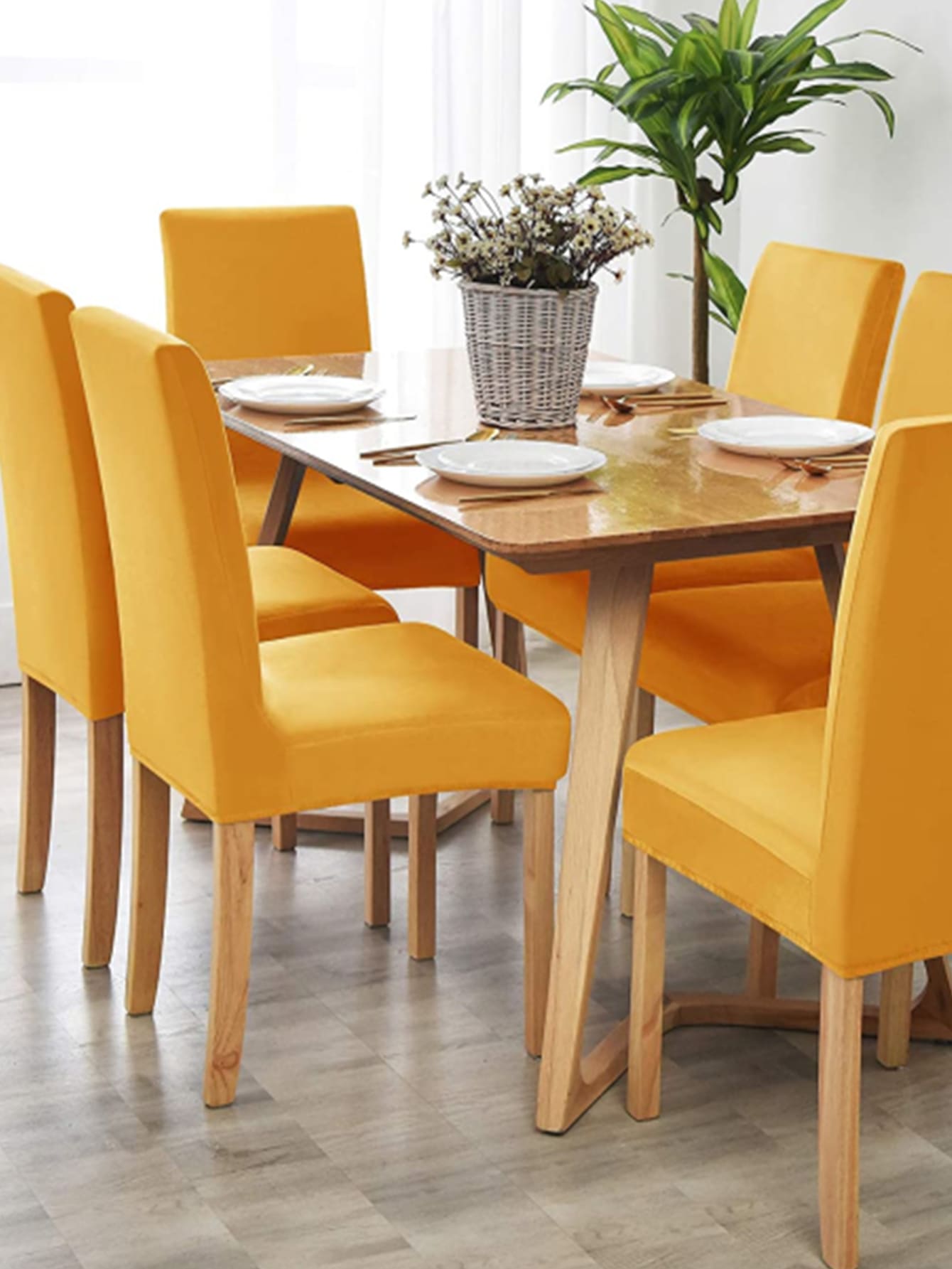 1pc vier seizoenen effen kleur stretch stoel hoes, voor eetkamer, hotel, ceremonie