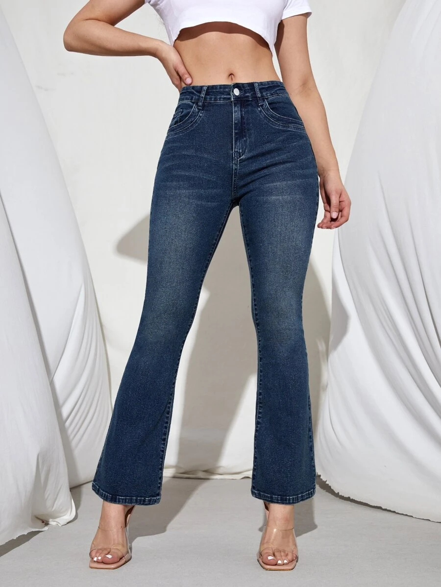 SHEIN PETITE High Stretch Bootcut Jeans