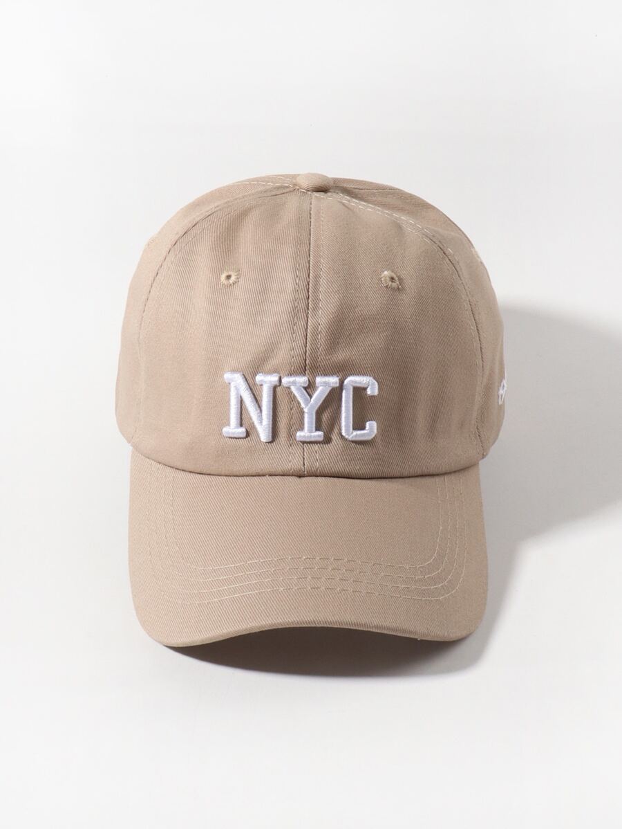 1pc Unisex Casual Street Style English Landmark Embroidered Soft Top Customized Baseball Cap, Suitable For Daily Wear